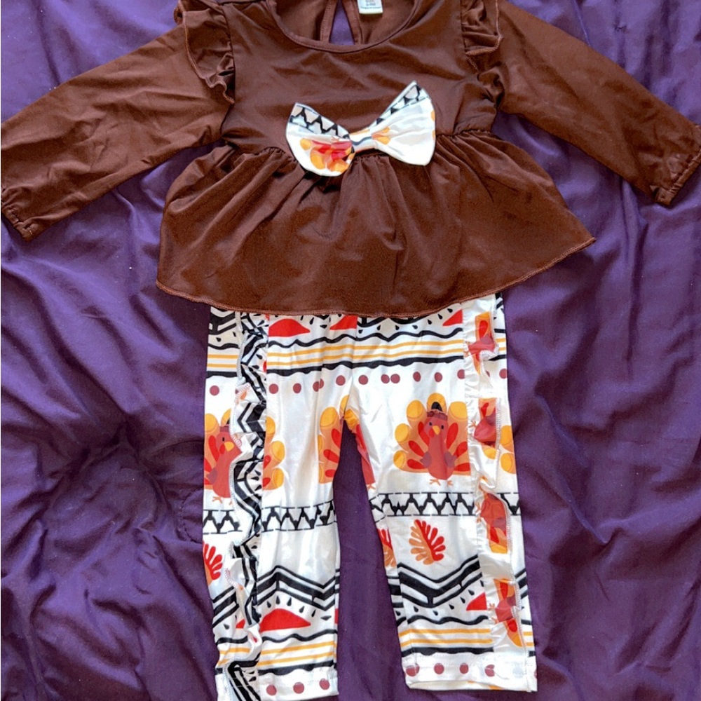 SHEIN Brown and Multicolor Kids Matching Set